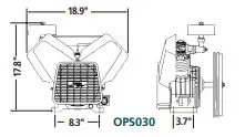Powerex Ops030 -2 & 3 Hp Air Compressor Oilless Reciprocating Bare Pump 7.2/10.1 Cfm @ 100 Psi, 2 Cylinder With Flywheel 1