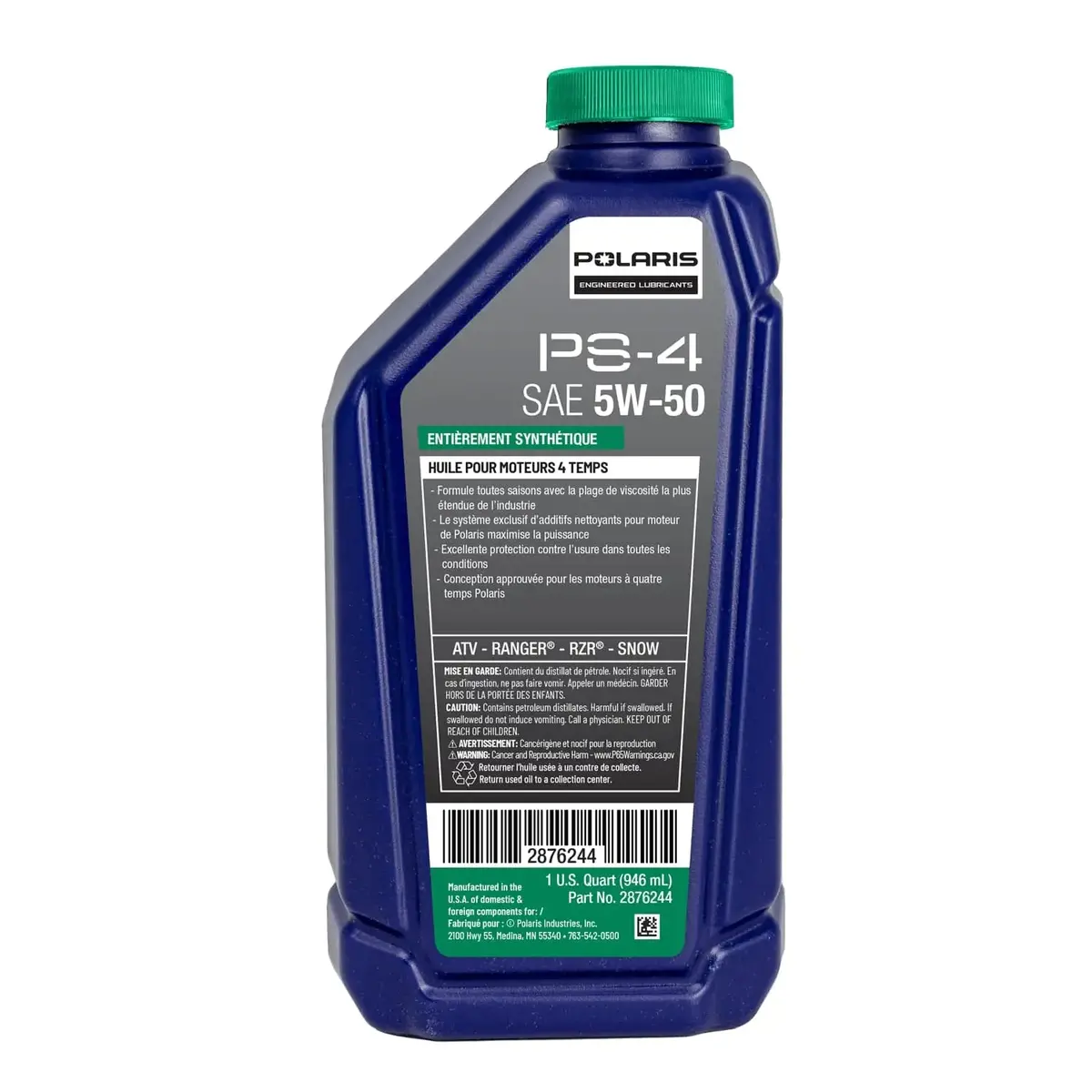 Ps-4 Full Synthetic 5W-50 All-Season Engine Oil, 4-Stroke Engines, 2876244, 1 Quart 1