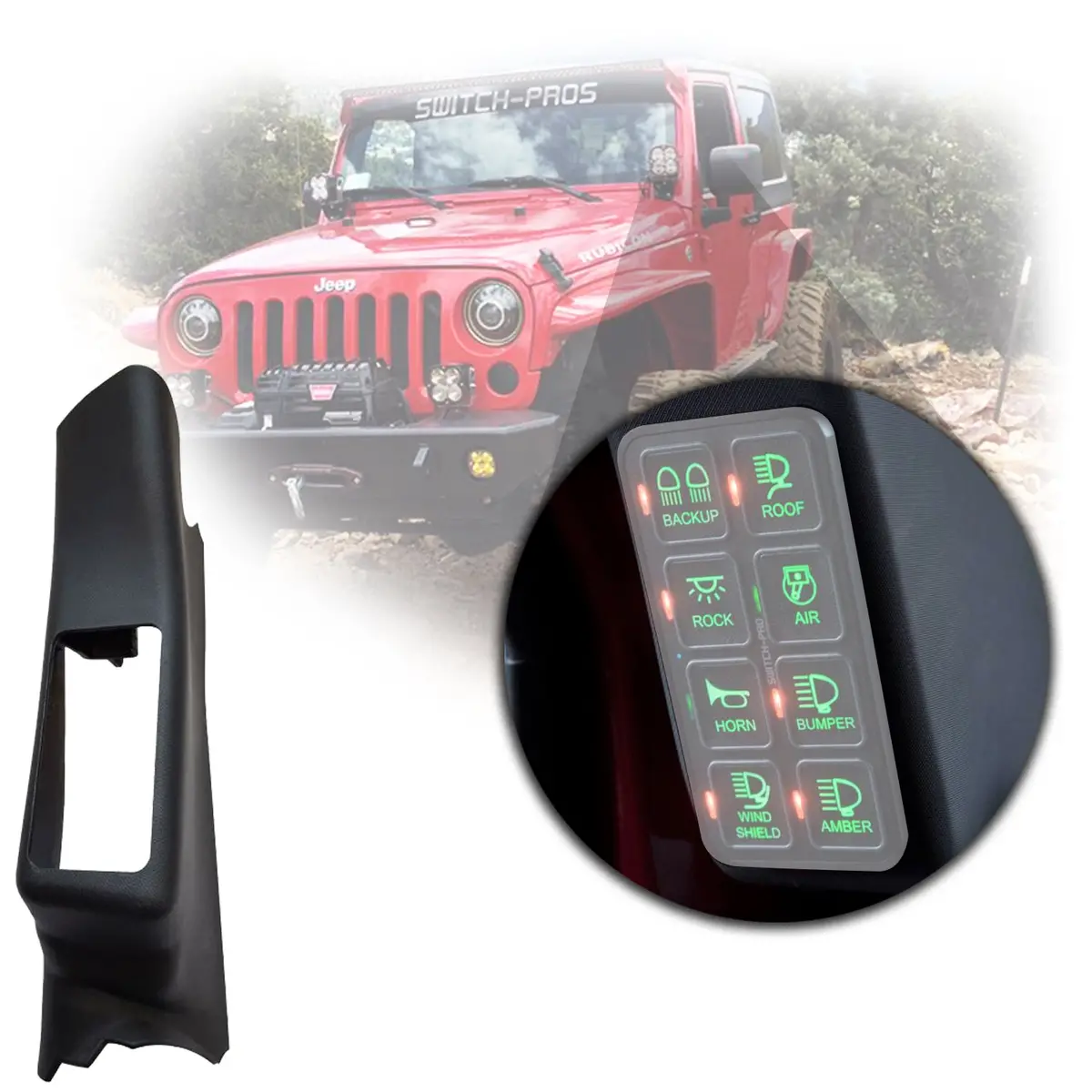 Switch Pros A-Pillar Switch Panel For 2011-2018 Jeep Wrangler Jk 1
