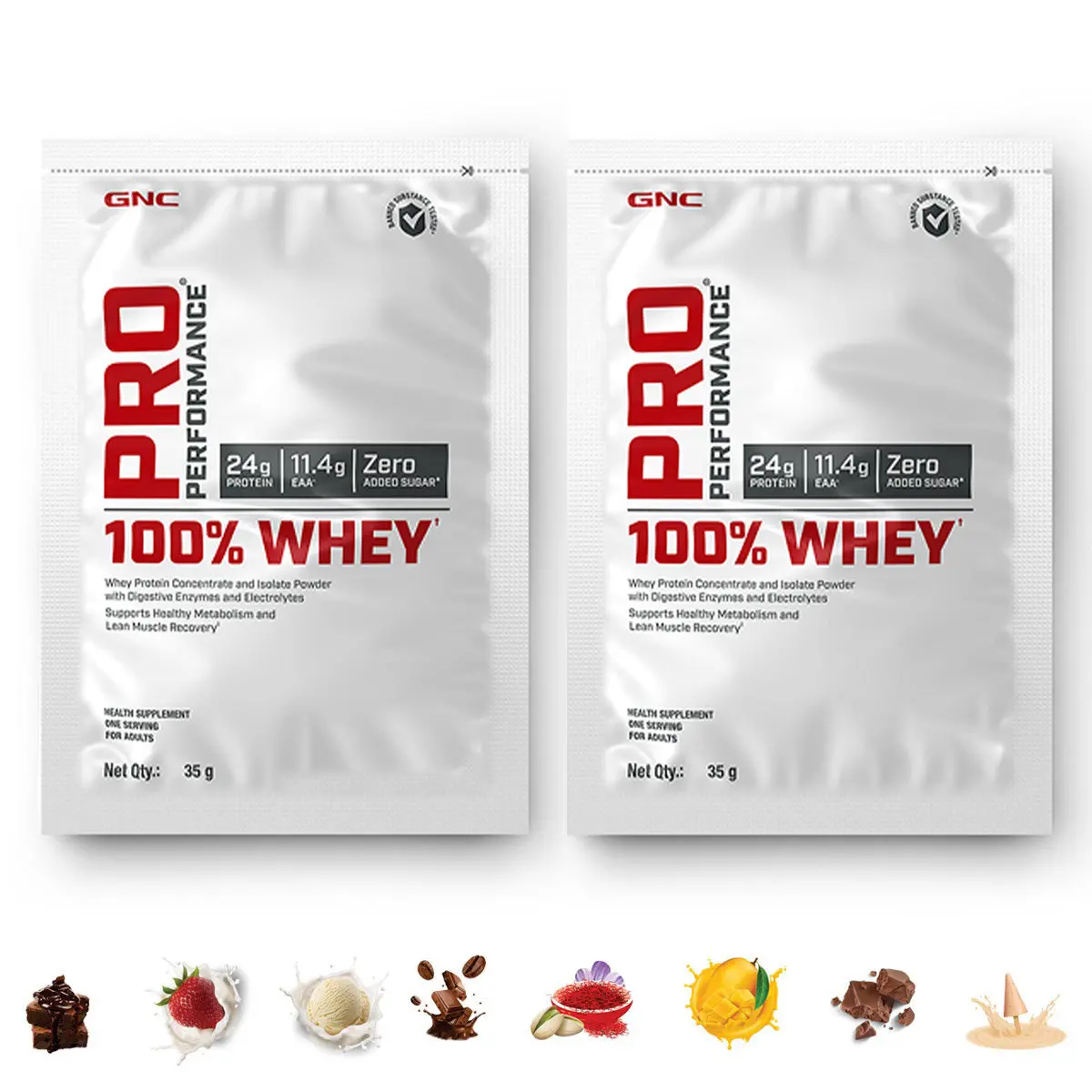 Gnc Pro Performance 100% Whey Protein Sachets 35Gm (Pack Of 2) 1