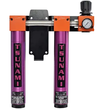 Tsunami - Air Filtration Package #4 Water Separator And Oil Coalescing Filter With Regulator (2-Stage W/ Regulator) 1
