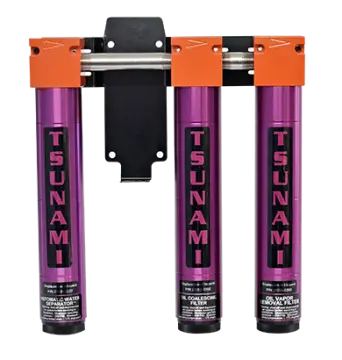 Tsunami - Air Filtration Package #5 Water Separator, Oil Coalescing Filter And Activated Carbon Filter (3-Stage) 1