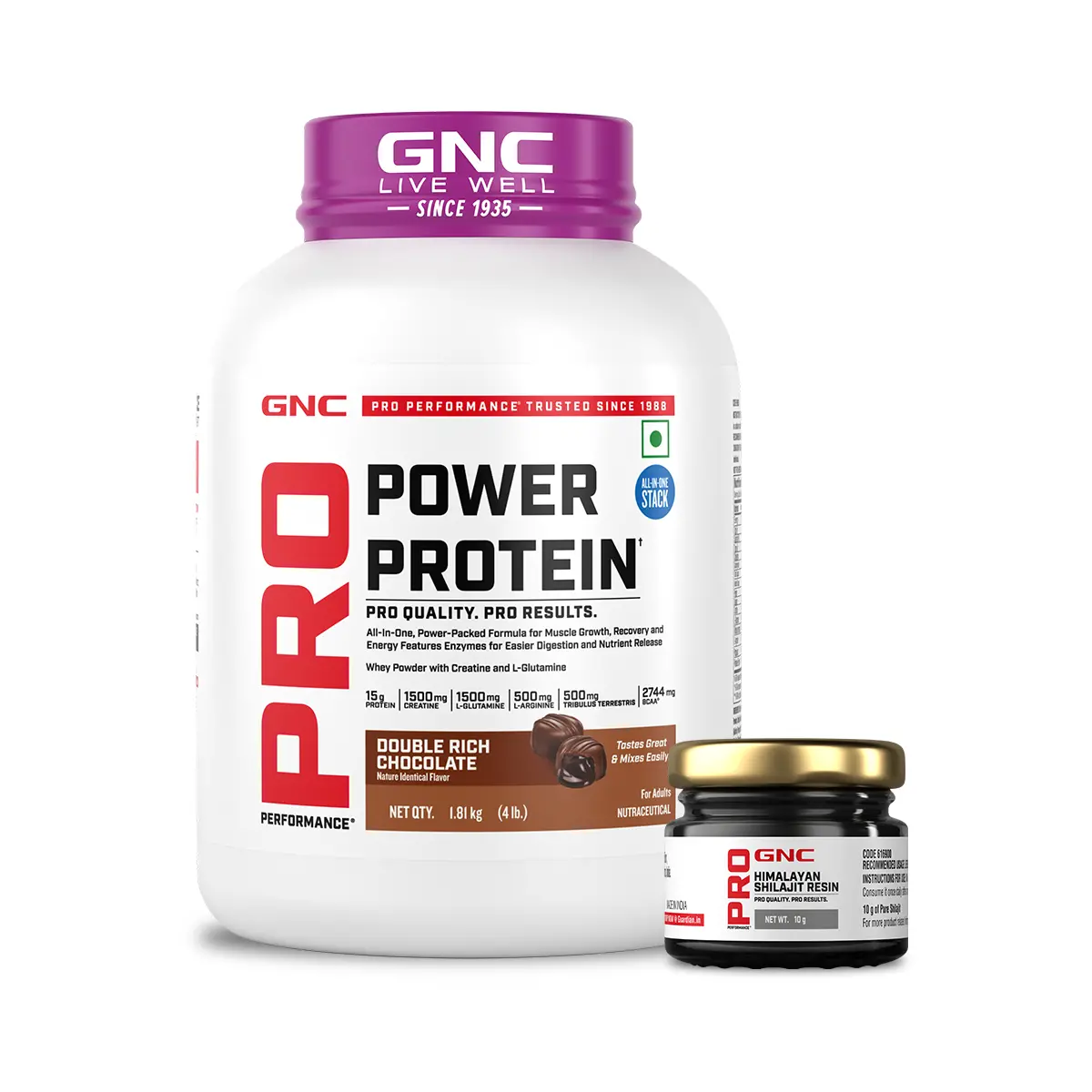 Gnc Pro Performance Power Protein + Pure Himalayan Shilajit Resin 1