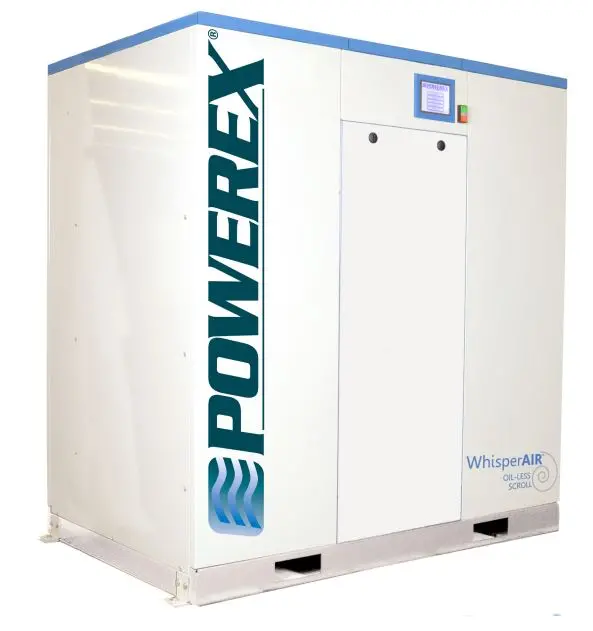 Powerex Seo4007 - 40Hp (5Hp X 8) Oil-Less Scroll Air Compressor With Enclosure, 121.6 Cfm, 60 Db(A), Three Phase 1