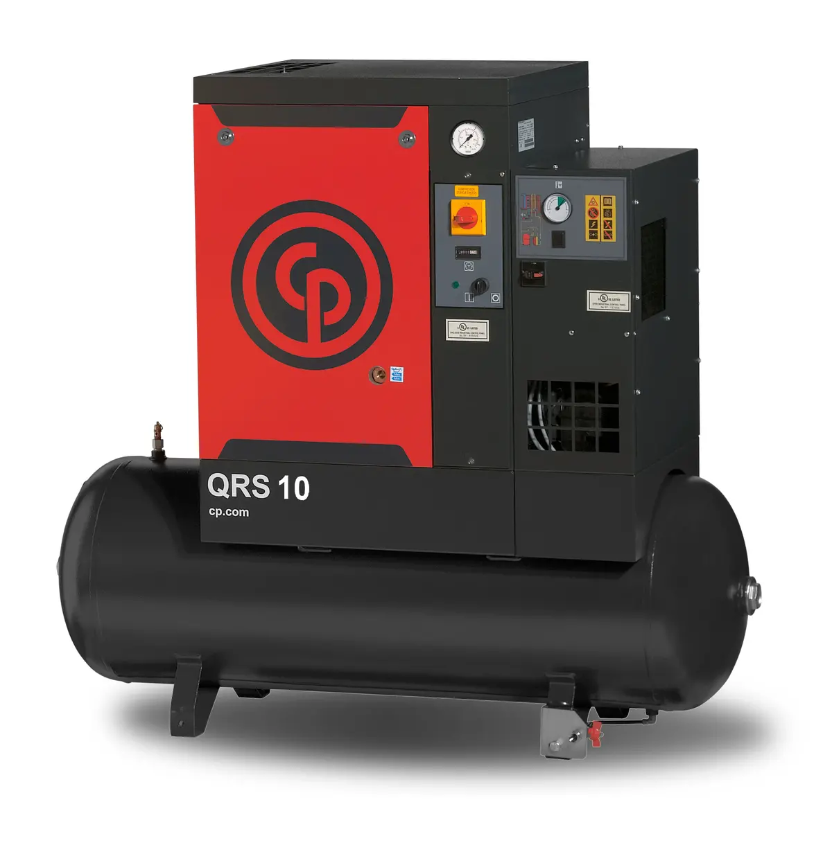 Chicago Pneumatic Qrs 10D 125 Tm – 10 Hp Rotary Screw Air Compressor With Dryer  Refrigerated Dryer | Tank-Mounted | 120-Gallon | Tri-Voltage 208-230/460V/3Ph 40 Acfm @ 125 Psi | Part Number: 4152023178 1