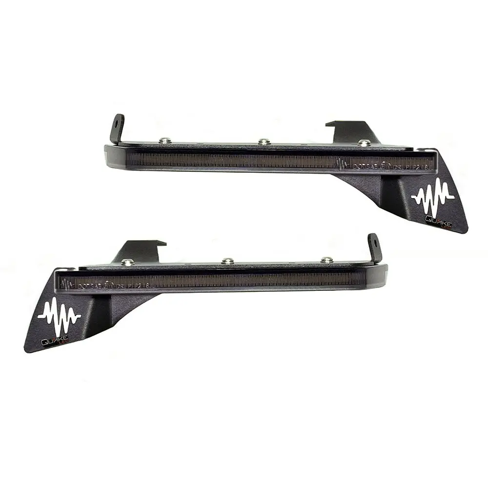 Quake Led Smoked Slim Chop Drl Turn Signals With Sequential Switchback Lights For '18-Current Jeep Wrangler Jl Sahara / '20-Current Gladiator Overland 1