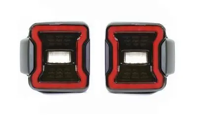 Quake Led Tempest Series Smoked Blackout Tail Lights Kit For '18-'23 Jeep Wrangler Jl / Jlu 1