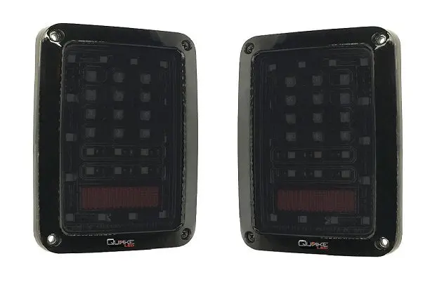 Quake Led Tempest Series Smoked Blackout I Tail Lights Kit For '07-'18 Jeep Wrangler Jk / Jku 1