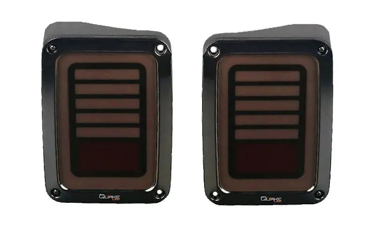 Quake Led Tempest Series Nes Smoked Blackout Tail Lights Kit For '07-'18 Jeep Wrangler Jk / Jku 1
