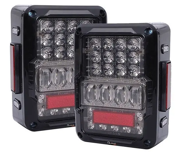 Quake Led Tempest Series White Out Tail Lights Kit For '07-'18 Jeep Wrangler Jk / Jku 1