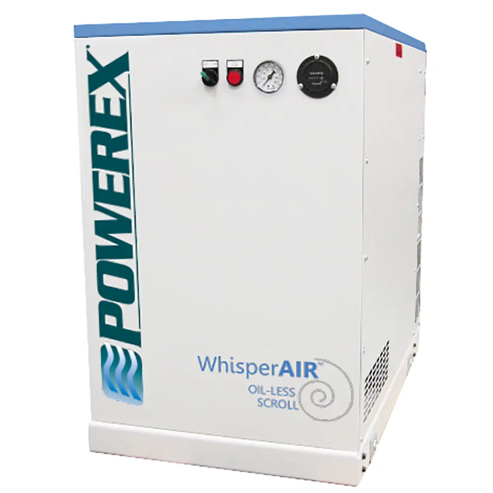 Powerex Ses1518 /Ses0508- 5Hp Scroll Enclosure, 13 Gallon Internal Air Receiver, Electronic Drain, 51 Db(A) 1
