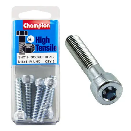 Champion Blister Screw Socket Head 5/16 X 1-1/4-Shc19 1