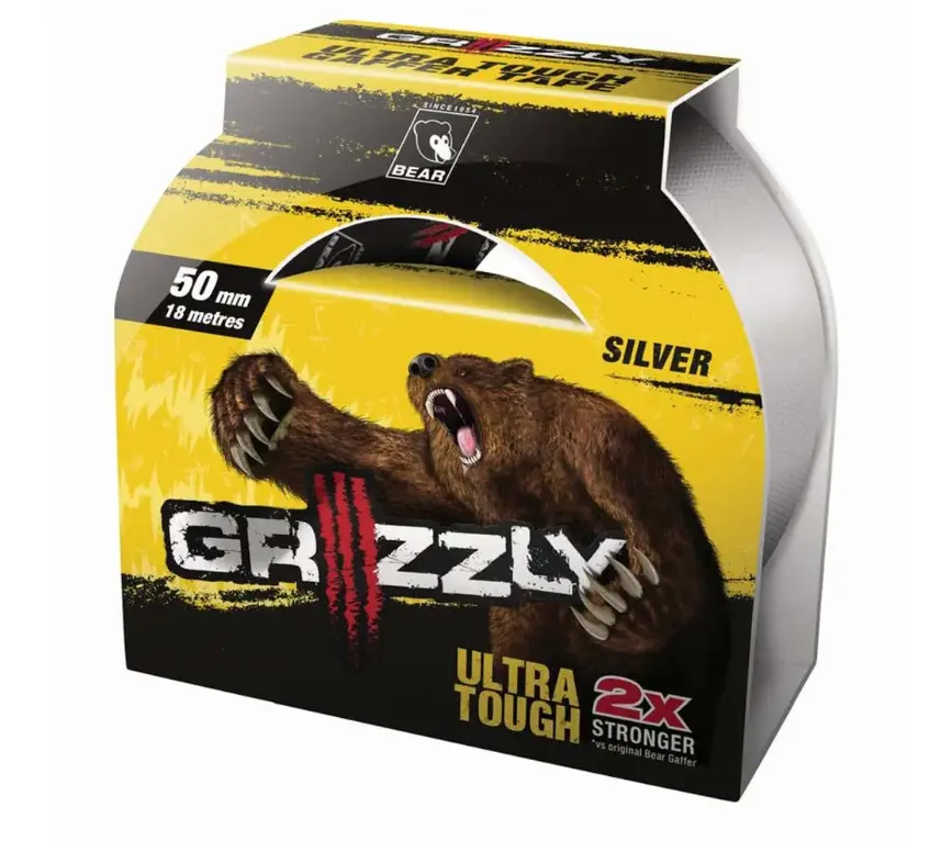 Bear Grizzly Gaffer Tape Cloth 50Mm X 18M Silver  63642548237 1