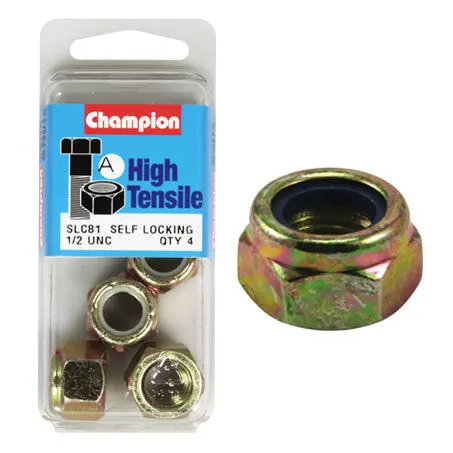 Champion Blister Nyloc-Self Locking Nuts 1/2 “-Slc81 1