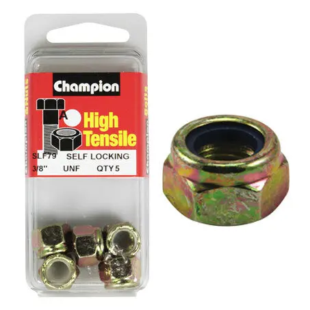 Champion Blister Nyloc-Self Locking Nuts 3/8“-Slf79 1