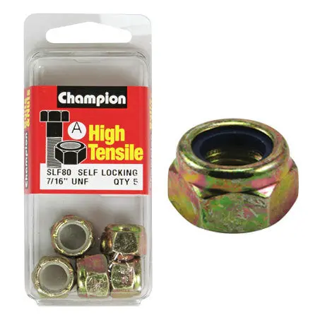 Champion Blister Nyloc-Self Locking Nuts 7/16“-Slf80 1