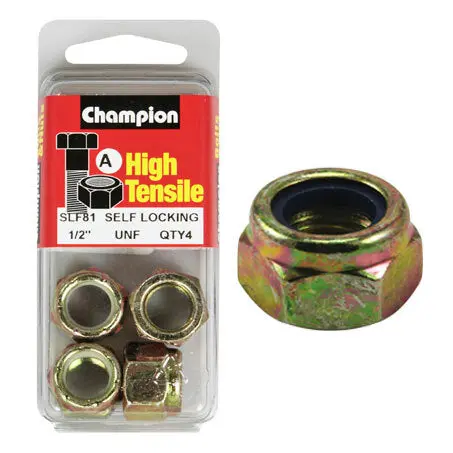 Champion Blister Nyloc-Self Locking Nuts 1/2“-Slf81 1