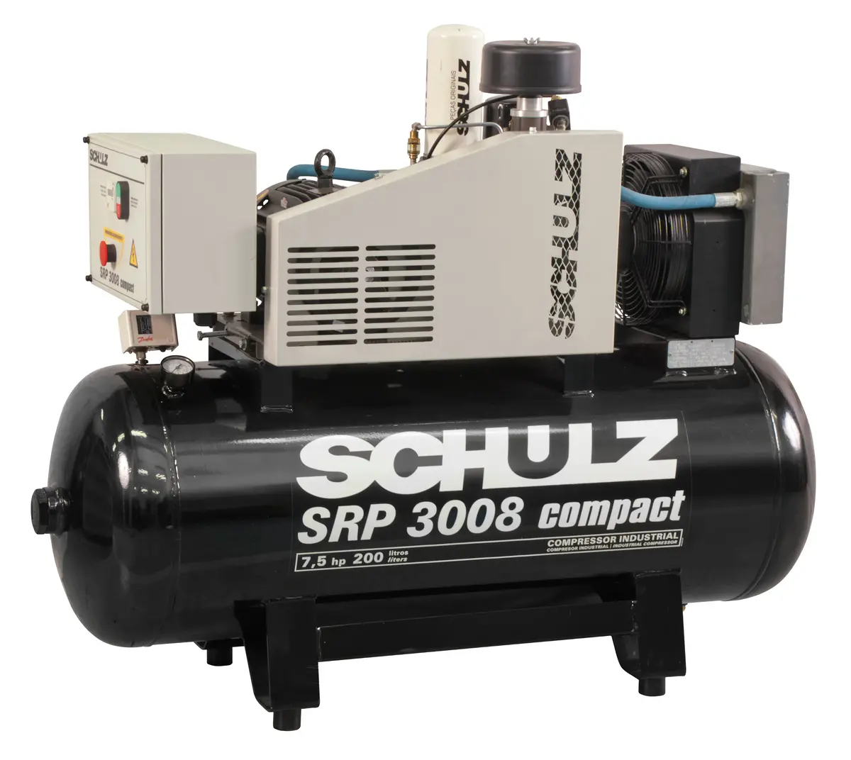 Schulz Of America Srp3008- 7.5Hp Compact Rotary Screw Air Compressor,  60 Gallon Tank, 25 Cfm @ 125 Psi 1