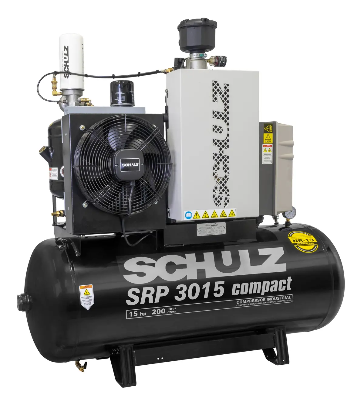Schulz Of America Srp3015- 15Hp Compact Rotary Screw Air Compressor,  60 Gallon Tank, 51 Cfm @ 125 Psi 1