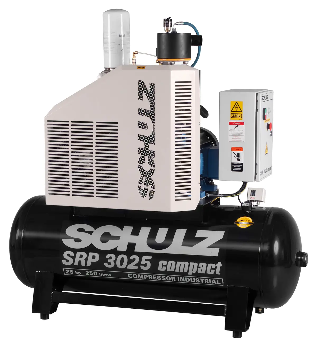 Schulz Of America Srp3025- 25Hp Compact Rotary Screw Air Compressor,  80 Gallon Tank, 89 Cfm @ 125 Psi 1