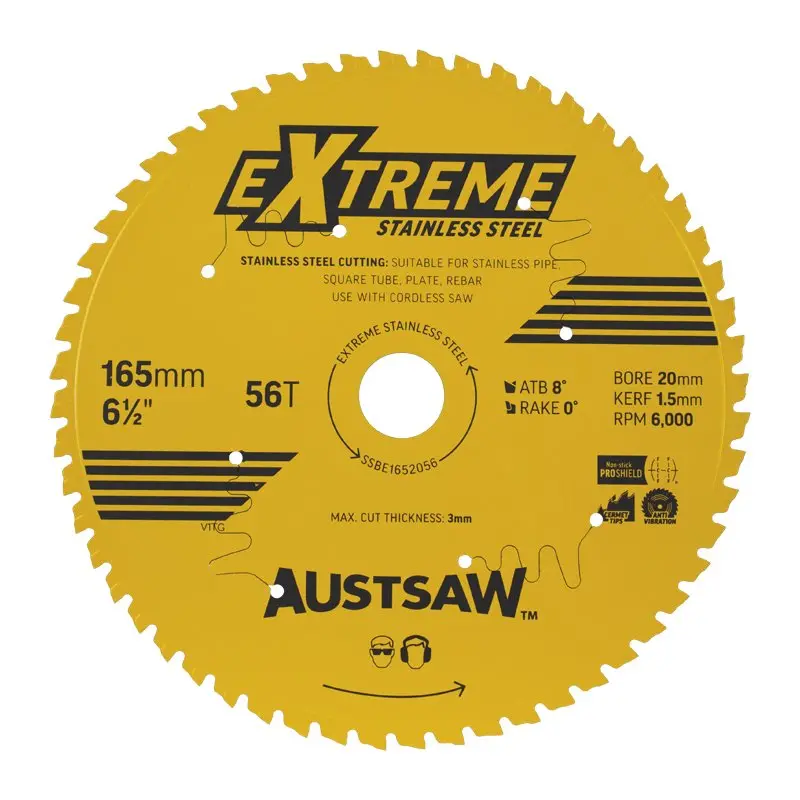 Austsaw Extreme Stainless Steel Blade 165Mm X 20 X 56T Ssbe1652056 1