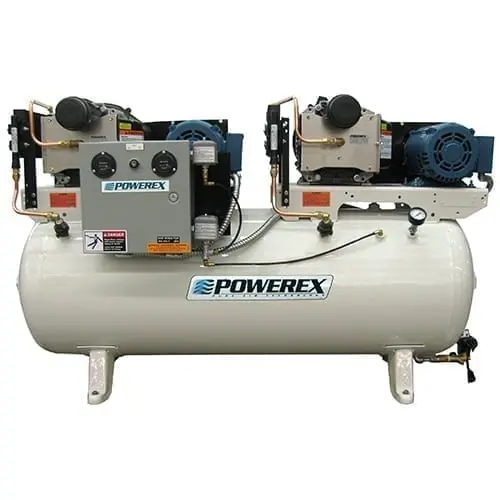 Powerex Std0756 15Hp (7.5Hpx2) Duplex Oil-Less Scroll Air Compressor, 240 Gallon 1