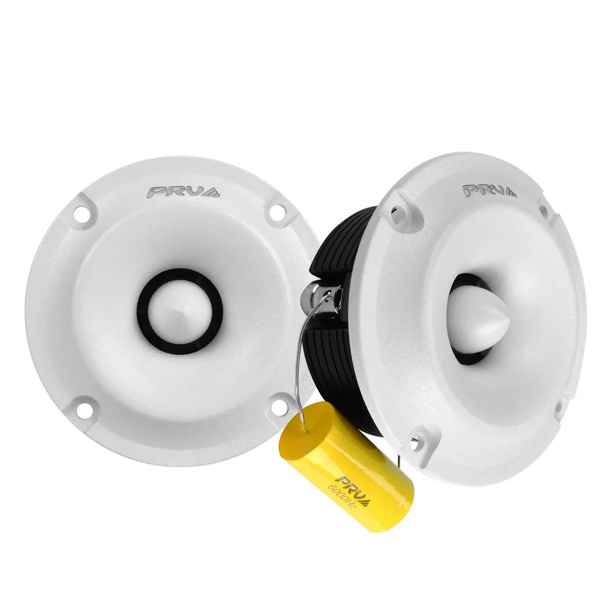 Prv Audio Pair Of Tw400ti-Nd-4 Slim White 240W 4-Ohm Car Pro Bullet Tweeters 1