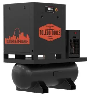 Toledo Tools Tt7up 7.5 Hp Ultrapack Rotary Screw Air Compressor – 53 Gallon Tank 1