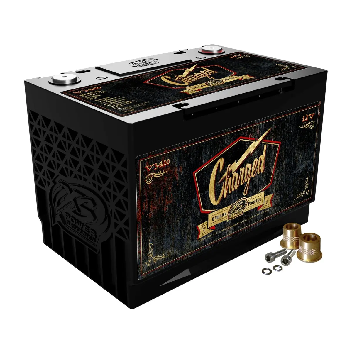 Xs Power Vintage V3400 12V Agm 3300 Amp Car Audio Battery/Cell+M6 Terminals 1