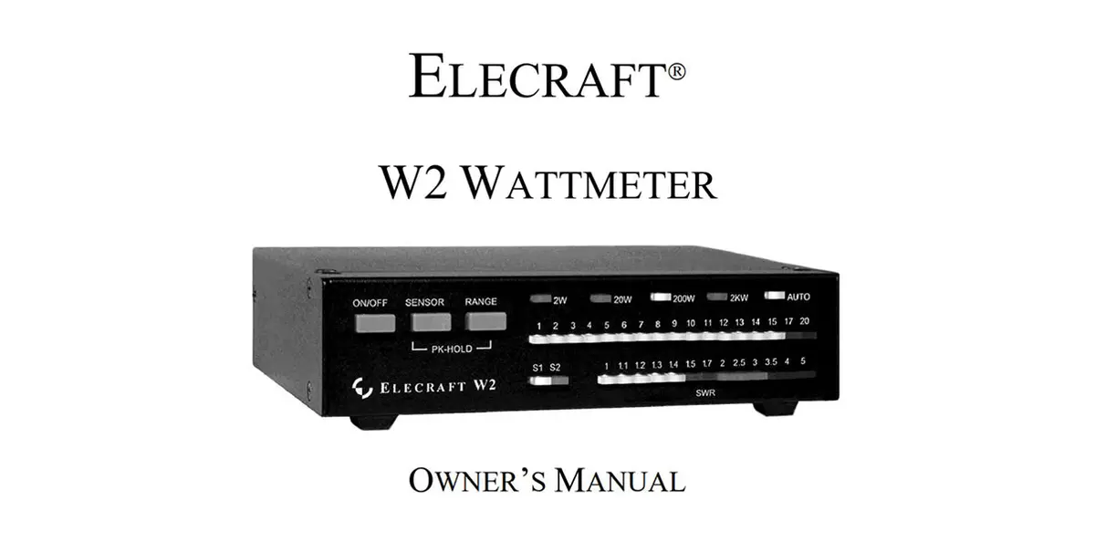 E740144_W2 Assembly/Owner's Manual 1