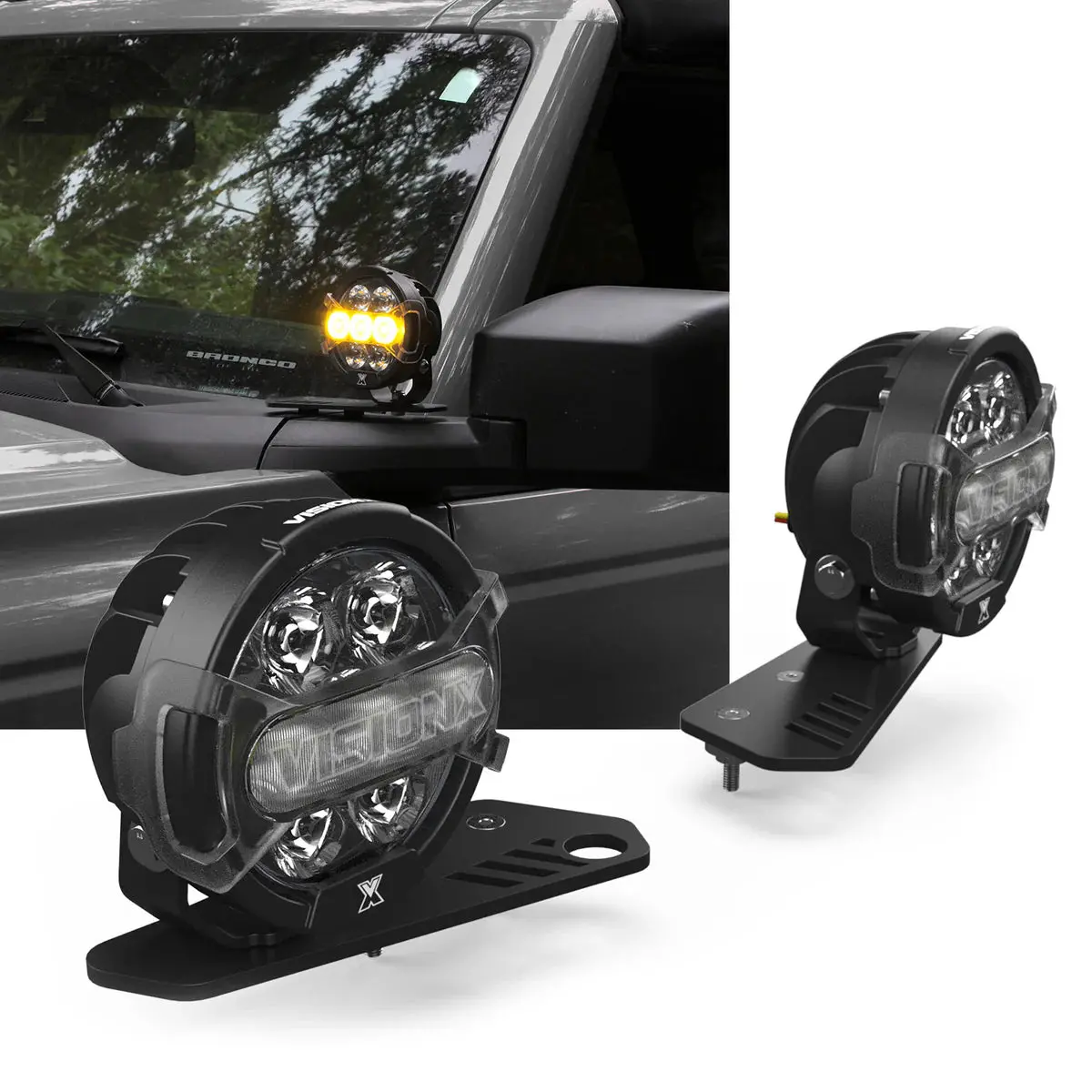 Vision X A Pillar Light Kit Cr7 Pro Driving Lights For 21+ Ford Bronco 9964270 1