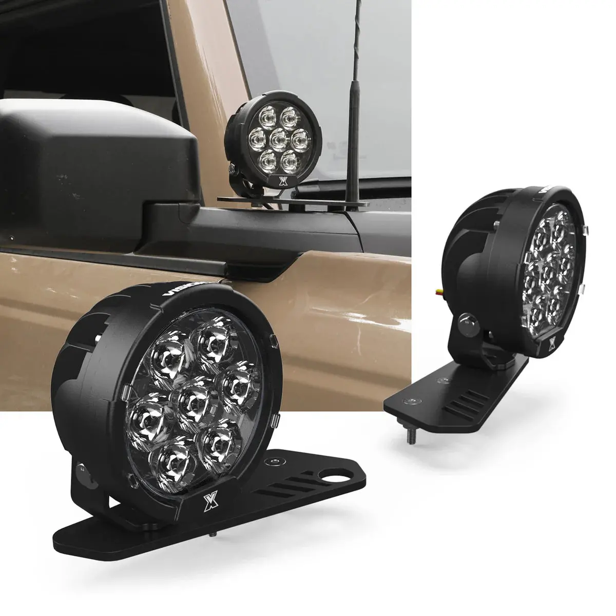 Vision X A Pillar Led Light Kit Cr7 Driving Lights For 21+ Ford Bronco 9964263 1