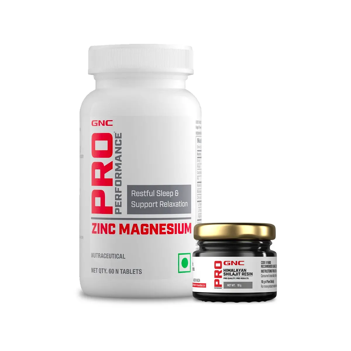 Gnc Pro Performance Zinc Magnesium Amino (Zma) Complex + Pure Himalayan Shilajit Resin 1