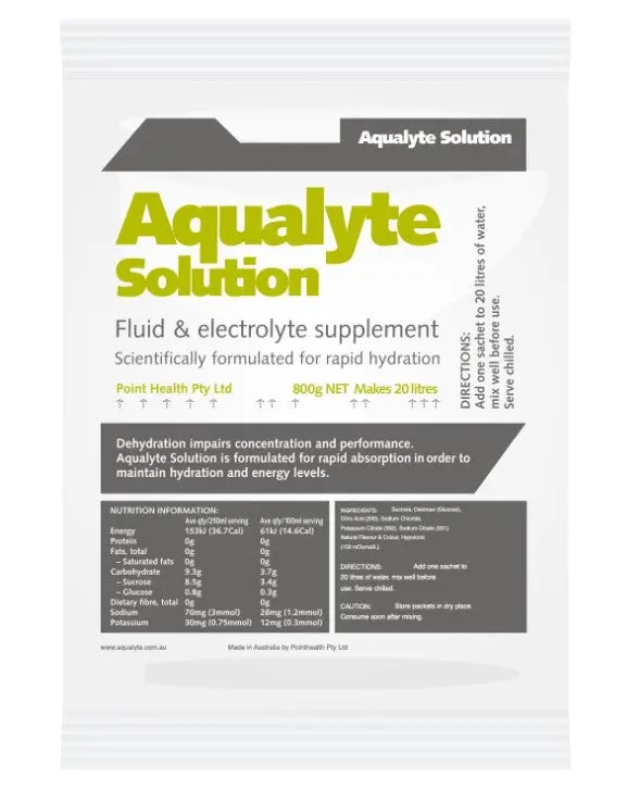 Aqualyte Electrolyte Powder Lemon Lime  Flavoured Sachets 800G X 5 A-L800g5m 1