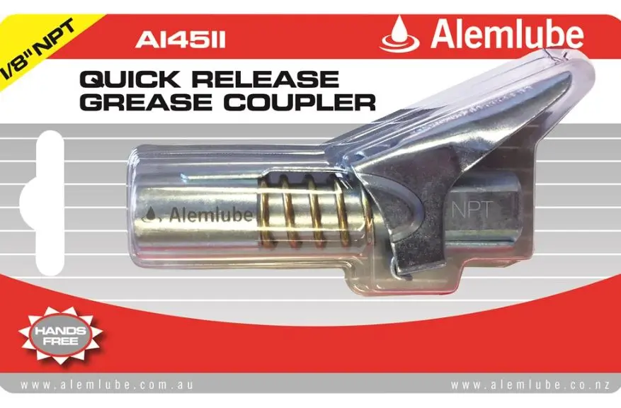 Alemlube Quick Release Grease Gun Coupler 1/8" Npt A14511 1