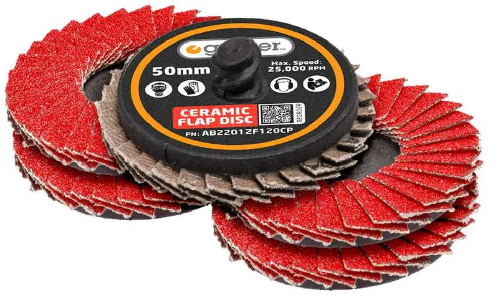 Geiger 50Mm Quick-Lock Ceramic Flap Disc 5 Pack 40,60,80 Or 120 Grit Ab22012f120cp 1