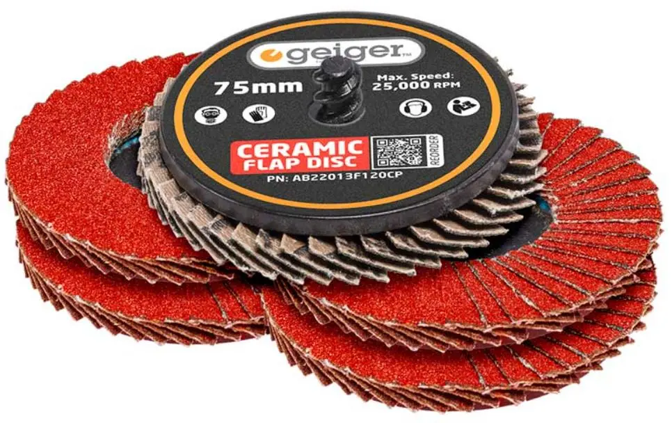 Geiger 75Mm Quick-Lock Ceramic Flap Disc 5 Pack 120 Grit Ab22013f120cp 1
