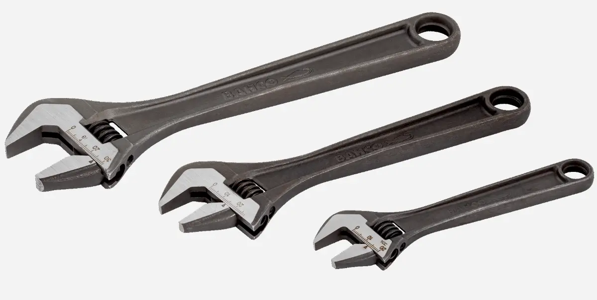 Bahco Adjustable Wrench Set 3 Piece 150Mm 200Mm And 250Mm Adjust 3 1