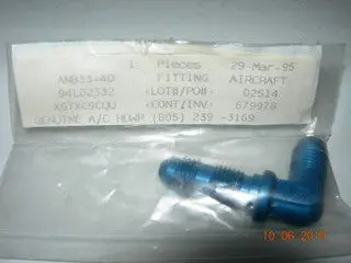 Union, Bulkhead Flare/Flare - 90' - 1/4" Tube Od 1