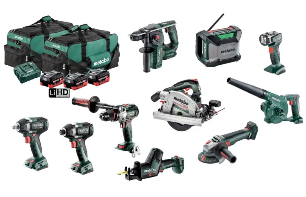 Metabo Brushless 10 Piece Cordless 18 V Battery Combo Kit Au69000210 1