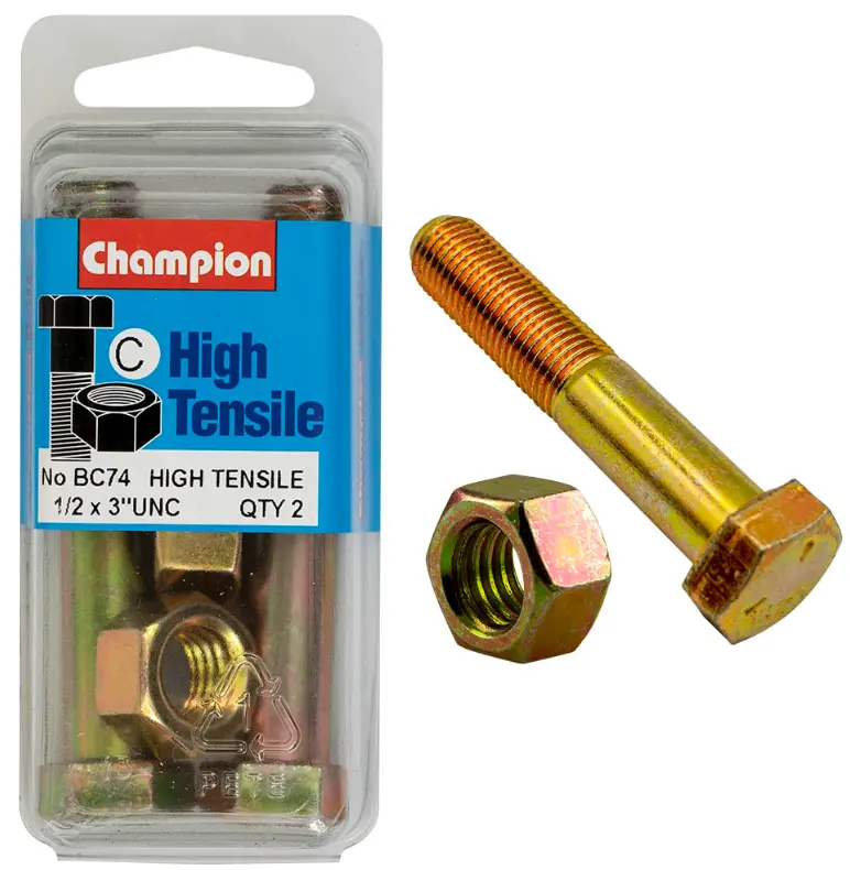 Champion Bolt And Nuts 3” X 1/2 Bc74 1