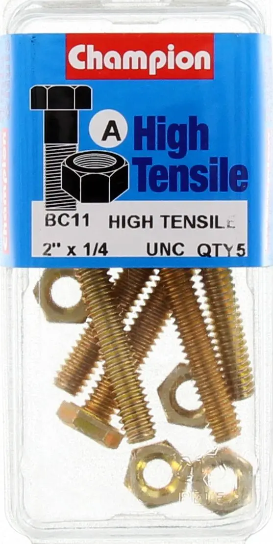 Champion Fully Threaded Set Screws And Nuts 2” X 1/4 Bc11 1