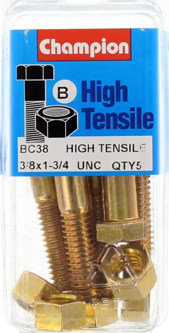 Champion Bolt And Nuts 1-3/4” X 3/8 Bc38 1