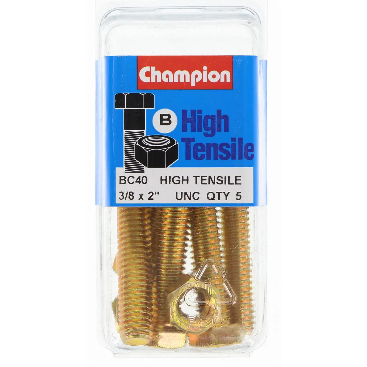 Champion Fully Threaded Set Screws And Nuts 2” X 3/8 Bc40 1