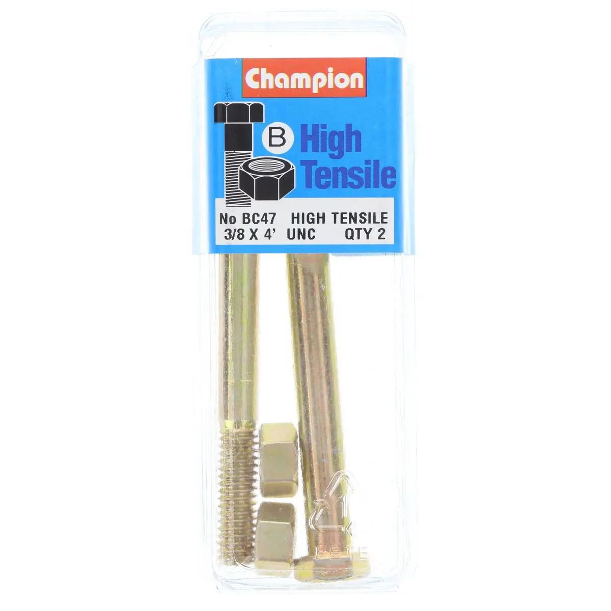 Champion Bolt And Nuts 4” X 3/8 Bc47 1