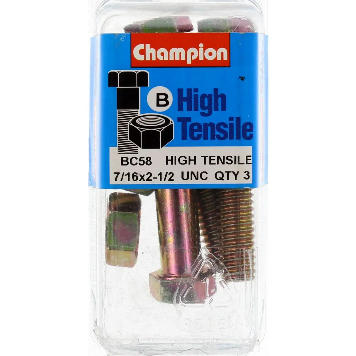 Champion Bolt And Nuts 2-1/2” X 7/16 Bc58 1