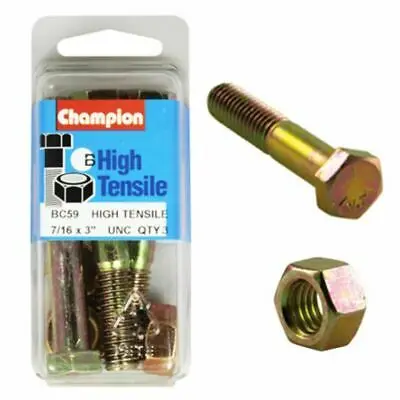 Champion Bolt And Nuts 3” X 7/16 Bc59 1