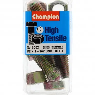 Champion Fully Threaded Set Screws And Nuts 1-1/4” X 1/2 Bc63 1
