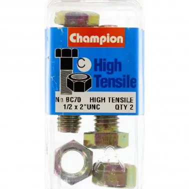 Champion Fully Threaded Set Screws And Nuts 2” X 1/2 Bc70 1