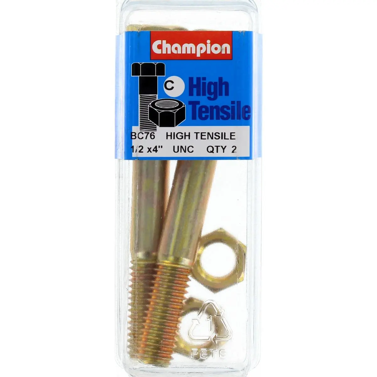 Champion Bolt And Nuts 4” X 1/2 Bc76 1